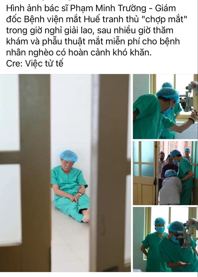 Bác sĩ ngủ ngồi tại hành lang bệnh viện